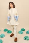 Buy_All Boy Couture_Ivory Bandhgala Cotton Matka Solid Kurta Ombre Set _at_Aza_Fashions