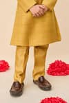 Shop_All Boy Couture_Yellow Achkan Double Matka Embroidered Thread With Pyjama _Online_at_Aza_Fashions