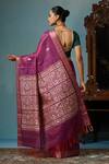 Shop_DUSALA_Purple Kosa Silk Chhattisgarhi Zinnia Handwoven Saree With Running Blouse Piece _at_Aza_Fashions