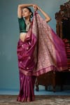 Buy_DUSALA_Purple Kosa Silk Chhattisgarhi Zinnia Handwoven Saree With Running Blouse Piece _Online_at_Aza_Fashions