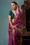 Shop_DUSALA_Purple Kosa Silk Chhattisgarhi Zinnia Handwoven Saree With Running Blouse Piece _Online_at_Aza_Fashions