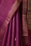 DUSALA_Purple Kosa Silk Chhattisgarhi Zinnia Handwoven Saree With Running Blouse Piece _at_Aza_Fashions