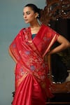 DUSALA_Pink Kosa Silk Floral Carnation Motif Handwoven Saree With Running Blouse Piece _Online_at_Aza_Fashions