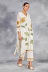 Buy_Sue Mue_Off White Chanderi, , Handloom Hand Painted Handwoven Kurta Set 