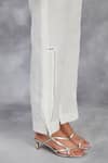 Shop_Sue Mue_White Pure Linen Digitally Printed Roses Band Handwoven Top With Pant _at_Aza_Fashions