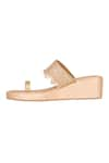 Shop_Fuchsia_Gold Embroidered Mist Strap Kolhapuri Wedges _Online_at_Aza_Fashions