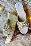 Buy_Fuchsia_Gold Embellished Mirror Magic Slider Wedges _at_Aza_Fashions