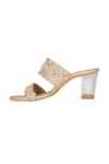 Buy_Fuchsia_Gold Embroidered Zardozi Strap Heel _Online_at_Aza_Fashions