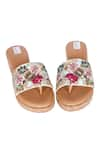 Buy_Fuchsia_Gold Embroidered Blooming Beauty Floral Wedges _at_Aza_Fashions