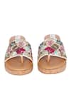 Shop_Fuchsia_Gold Embroidered Blooming Beauty Floral Wedges _at_Aza_Fashions