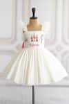 Buy_Ruchika lath label_Off White Taffeta- Lining Butter Crepe Embroidery Princess- Crown- Castle Dress _at_Aza_Fashions