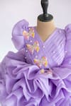 Ruchika lath label_Purple Organza- Lining Crepe Hand Embroidery Butterfly- Dress _Online_at_Aza_Fashions