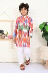 Buy_THE COTTON STAPLE_Multi Color Cotton Printed Ikat Alpine Kurta And Pant Set _at_Aza_Fashions