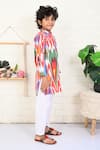 Shop_THE COTTON STAPLE_Multi Color Cotton Printed Ikat Alpine Kurta And Pant Set _Online_at_Aza_Fashions