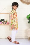 Buy_THE COTTON STAPLE_Multi Color Cotton Printed Ikat Macron Kurta And Pant Set _Online_at_Aza_Fashions