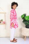 Shop_THE COTTON STAPLE_Pink Cotton Printed Ikat Heart Kurta And Pant Set _Online_at_Aza_Fashions