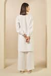 Shop_Grassroot By Anita Dongre_White 100% Hemp Threadwork Round Whirl Straight Kurta With Pant _at_Aza_Fashions