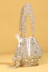 Buy_MODARTA_Silver Bead And Pearl Work Potli Bag _at_Aza_Fashions