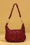 Buy_MODARTA_Red Sequin Embroidered Tasseled Potli Bag _at_Aza_Fashions