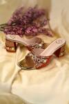 Buy_Yassio_Red Sequin Begum And Mirror Embroidered Heels _at_Aza_Fashions