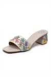 Yassio_Multi Color Cutdana Eve Floral Embroidered Heels _Online_at_Aza_Fashions