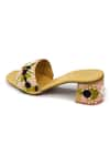 Shop_Yassio_Brown Thread Sabaa Cutdana And Pearl Embroidered Heels _Online_at_Aza_Fashions