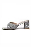 Yassio_Silver Zardosi Saeba Embroidered Heels _Online_at_Aza_Fashions