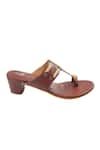 Shop_The Madras Trunk_Brown Braided Strap Kolhapuri Block Heels _Online_at_Aza_Fashions