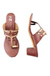 Buy_The Madras Trunk_Brown Braided Strap Kolhapuri Block Heels 