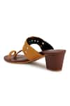 The Madras Trunk_Brown Colorblock Braided Kolhapuri Heels _at_Aza_Fashions