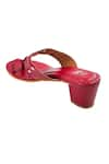 The Madras Trunk_Maroon Cutwork Strap Kolhapuri Heels _at_Aza_Fashions