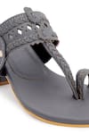 Buy_The Madras Trunk_Grey Haiku Trio Braided Cutwork Kolhapuri Block Heels _Online_at_Aza_Fashions