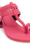 Buy_The Madras Trunk_Pink Haiku Trio Cutwork Kolhapuri Block Heels _Online_at_Aza_Fashions