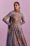 Shop_Kalista_Purple Viscose Silk Print Guldasta Tahira Embellished Anarkali With Dupatta _Online_at_Aza_Fashions