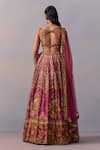 Shop_Kalista_Pink Viscose Silk Print Zareen Marigold Bagh And Embellished Lehenga Set _at_Aza_Fashions