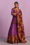 Shop_Kalista_Purple Viscose Organza Print Gulshan Round Sehnaaz And Embellished Lehenga Set _Online_at_Aza_Fashions