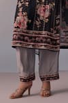 Buy_Kalista_Black Kurta And Pant Viscose Crepe Printed Daisy Round Sarah Set _Online_at_Aza_Fashions