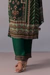 Buy_Kalista_Green Kurta And Pant Viscose Crepe Printed Floral Round Reham Vine Set _Online_at_Aza_Fashions