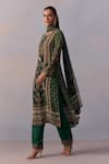 Buy_Kalista_Green Kurta And Pant Viscose Crepe Printed Floral Round Reham Vine Set 