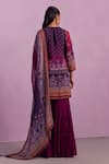 Shop_Kalista_Purple Viscose Georgette Printed Floral Afreen Mughal Ombre Kurta Sharara Set _at_Aza_Fashions