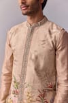 Shop_Kalista_Brown Bundi Viscose Silk Embroidered Beads Kairav Kurta Set With _Online_at_Aza_Fashions