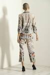 Shop_RANNA GILL_Beige Linen Blend Printed Milan Mirabella Rara Pant _at_Aza_Fashions