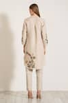 Shop_RANNA GILL_Beige Linen Blend Printed Windows Of The World Estella Tunic And Pant Set _at_Aza_Fashions