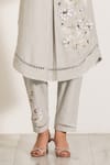 RANNA GILL_Beige Stripe Cotton Printed Round Glenna Tunic And Pant Set _at_Aza_Fashions