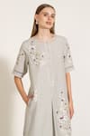 Buy_RANNA GILL_Beige Stripe Cotton Printed Round Glenna Tunic And Pant Set 