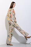 Buy_RANNA GILL_Beige Linen Blend Printed Montana Shawl Collar Maria Jacket _Online_at_Aza_Fashions