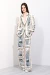 Buy_RANNA GILL_Ivory Linen Blend Printed Windows Of The World Notched Lapel Avena Jacket _at_Aza_Fashions