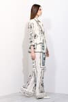 RANNA GILL_Ivory Linen Blend Printed Windows Of The World Notched Lapel Avena Jacket _Online_at_Aza_Fashions