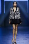 Buy_Ritika Mirchandani_Black Net Embroidery Synchrony Spider Web Embellished Blazer With Mini Skirt _at_Aza_Fashions