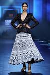 Buy_Ritika Mirchandani_Black Crepe Embroidery Crystal Harmony Damaskia Embellished Blazer Lehenga Set _at_Aza_Fashions